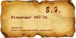 Biswanger Hédi névjegykártya